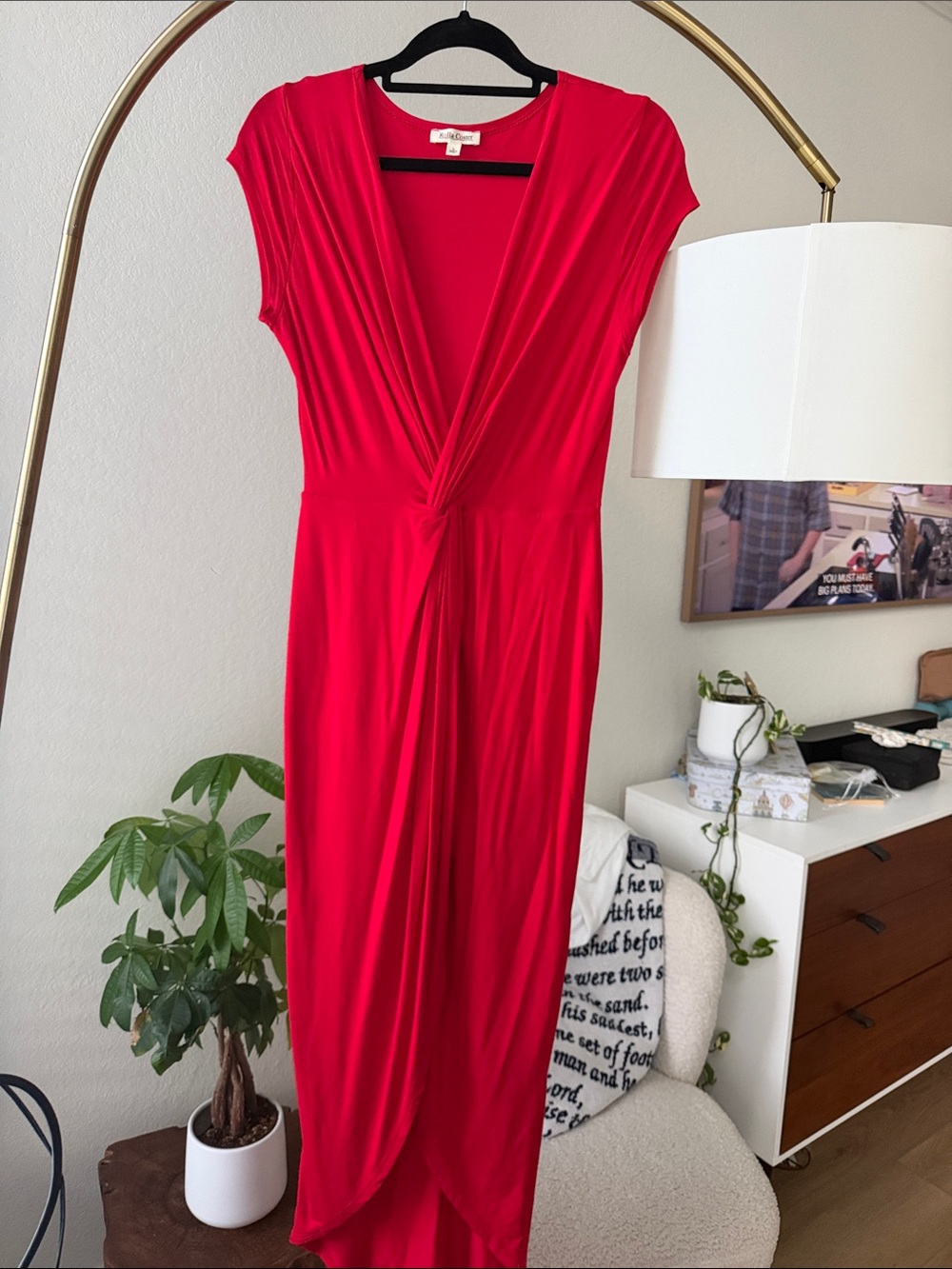 Rolla Coster Red Twist-Front Maxi Dress